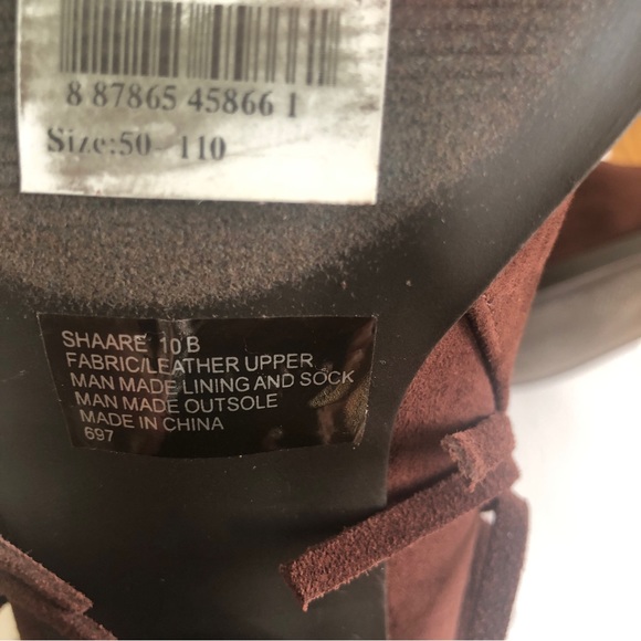 MADDEN GIRL NIB Suede Back Zip Dark Brown Chocolate Fringe Booties Ankle Boots - Picture 5 of 7